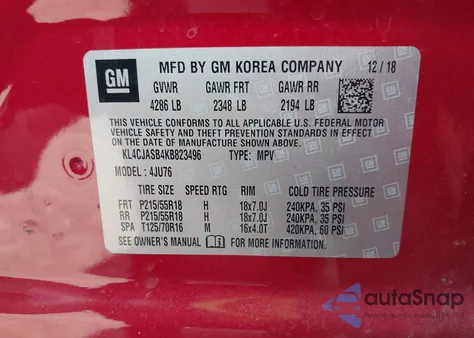 2019 Buick Encore Fwd Preferred from USA, damaged, VIN KL4CJASB4KB823496